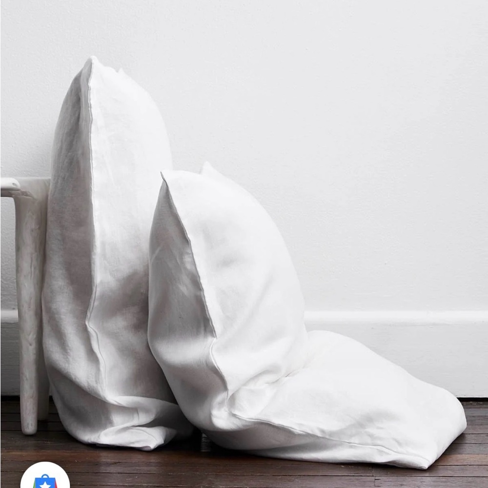 New in Bag- Bed Threads 100% Flax Linen Standard Pillowcase - White (set of 2)